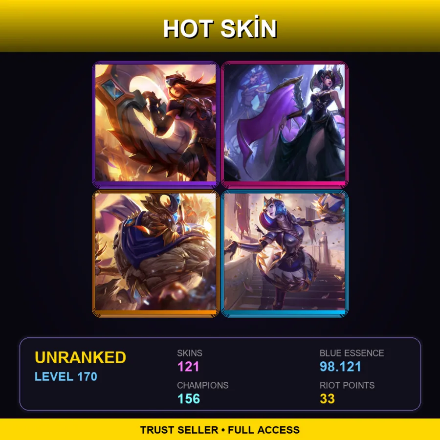VN | Lv170 | Unranked | 121 Skin | 156 Champ