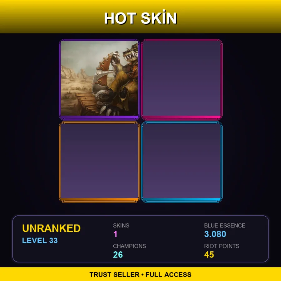 BR | Lv33 | Unranked | 1 Skin | 26 Champ — LoL account