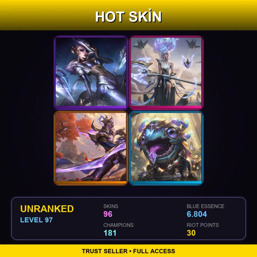 EUNE | Lv97 | Unranked | 96 Skin | 181 Champ — Commando Jarvan Iv