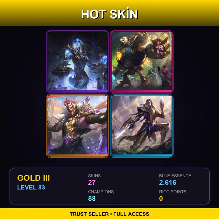 BR | Lv83 | Gold III | 27 Skin | 88 Champ — LoL account