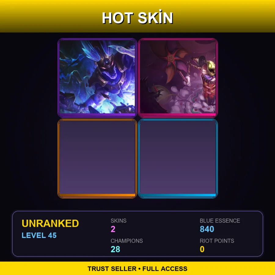 LAN | Lv45 | Unranked | 2 Skin | 28 Champ