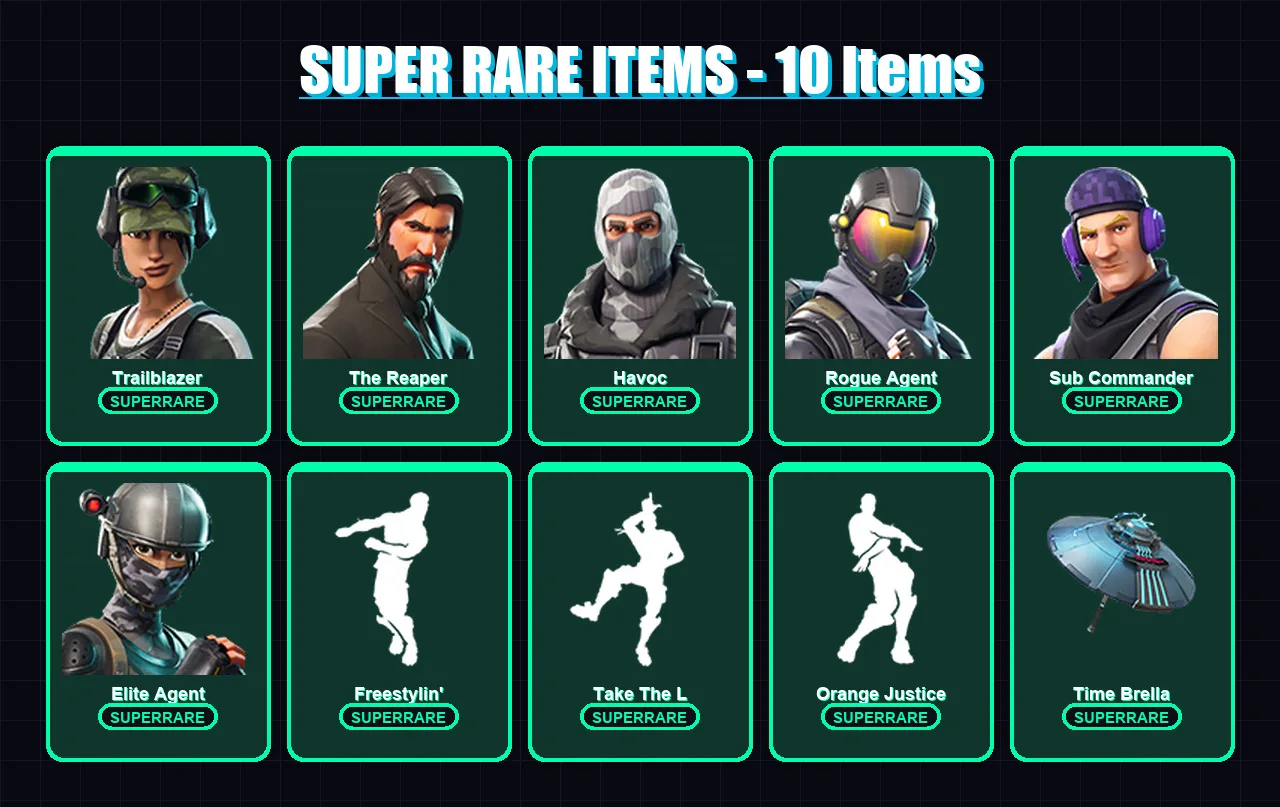 [PC/PSN] | Trailblazer | The Reaper | Havoc | Rogue Agent | Sub Commander | 38 skin | 27 pickaxe | 37 emote | 36 glider | Lv550