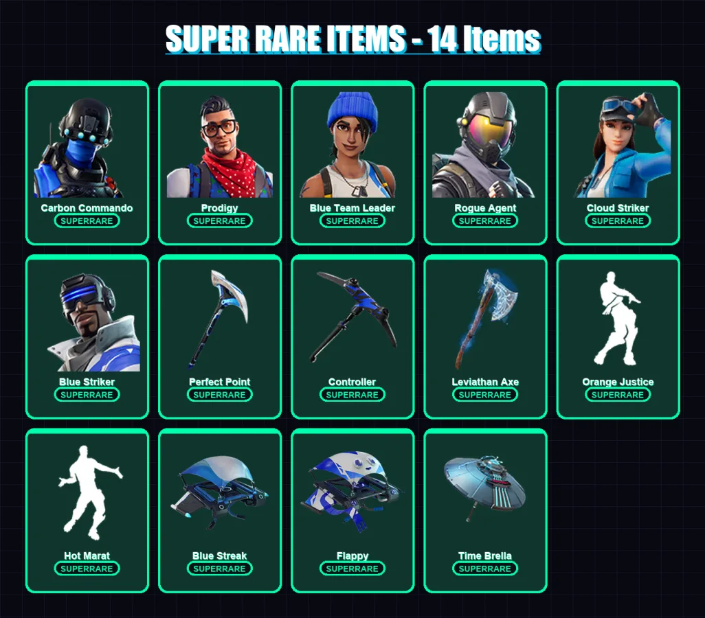 [PS4/PS5/XBOX/PC] | Carbon Commando | Prodigy | Blue Team Leader | 157 skin | Lv2535 — Fortnite account