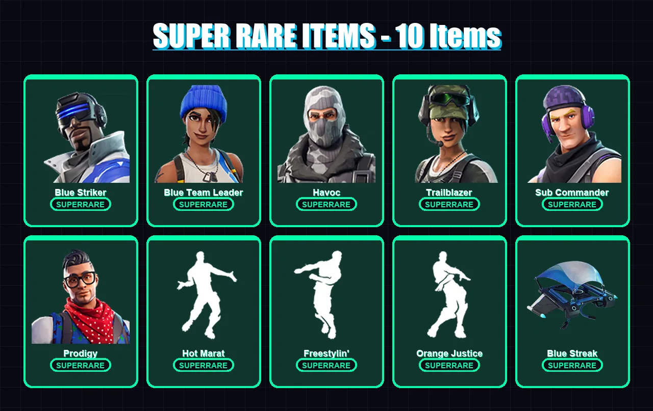 [PS4/PS5/XBOX/PC] | Blue Striker | Blue Team Leader | Havoc | Trailblazer | Sub Commander | 39 skin | 30 pickaxe | 46 emote | 36 glider | Lv596