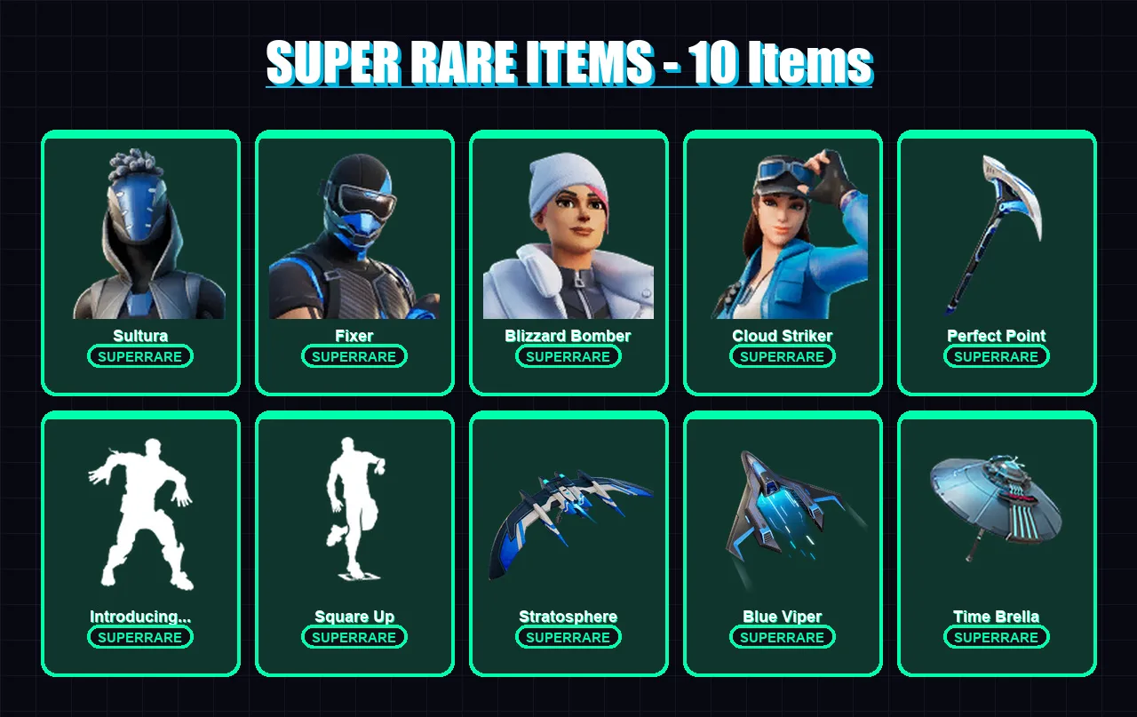 [PS4/PS5/XBOX/PC] | Sultura | Fixer | Blizzard Bomber | Cloud Striker | Kymera | 27 skin | 75 pickaxe | 64 emote | 71 glider | Lv1323