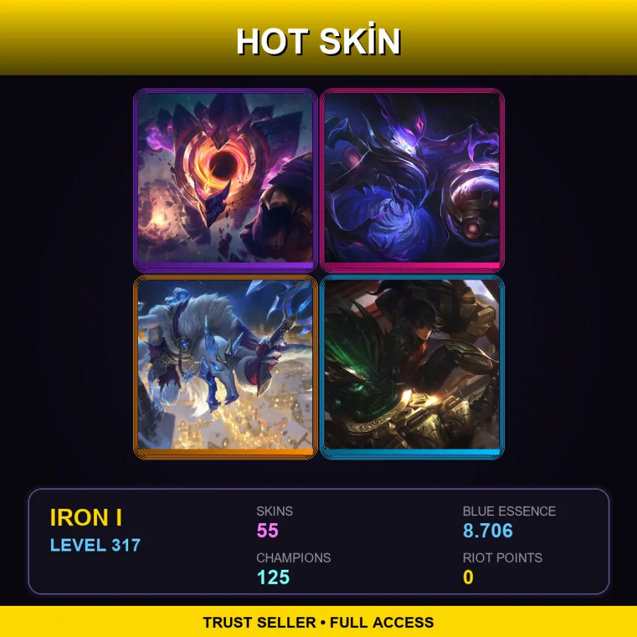 LAN | Lv317 | Iron I | 55 Skin | 125 Champ