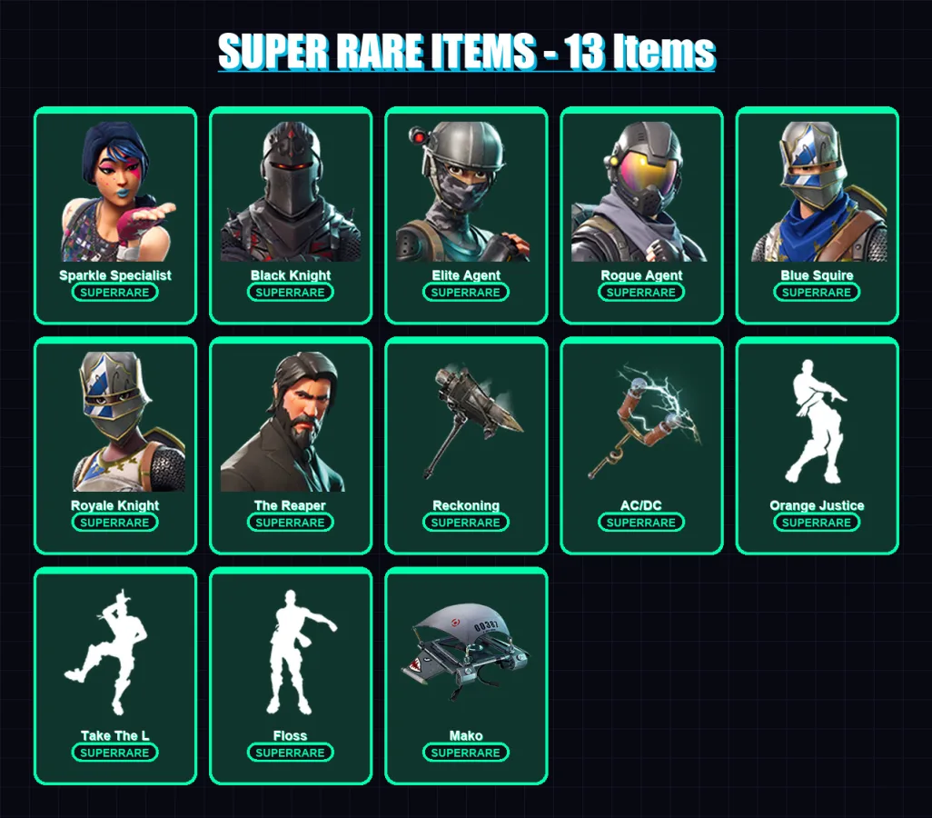 [PC/XBOX/PSN] | Sparkle Specialist | Black Knight | Elite Agent | Rogue Agent | Blue Squire | 31 skin | 18 pickaxe | 26 emote | 25 glider | Lv363