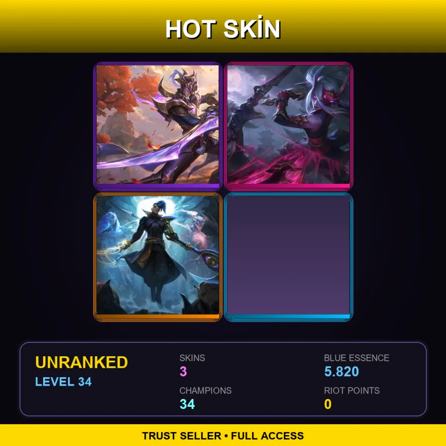 EUW | Lv34 | Unranked | 3 Skin | 34 Champ — Odyssey Kayn