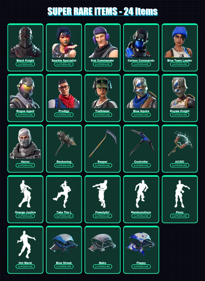 [PS4/PS5/XBOX/PC] | Aerial Assault Trooper (OG) | Black Knight | Sparkle Specialist | 118 skin | Lv906