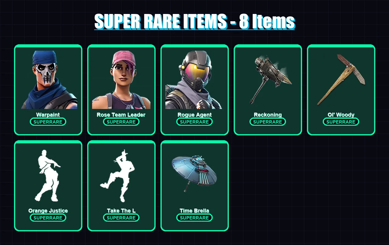 [PC/XBOX/PSN] | Warpaint | Rose Team Leader | Rogue Agent | Hybrid | Valor | 94 skin | 140 pickaxe | 109 emote | 120 glider | Lv2130 — Fortnite account