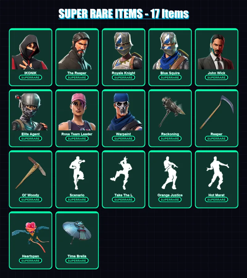 [PC/PSN] | IKONIK | The Reaper | Royale Knight | Blue Squire | John Wick | 69 skin | 57 pickaxe | 73 emote | 72 glider | Lv838