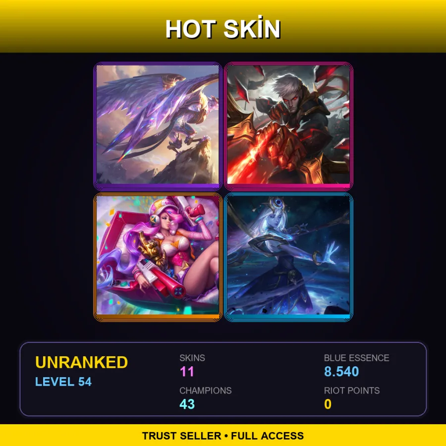 VN | Lv54 | Unranked | 11 Skin | 43 Champ