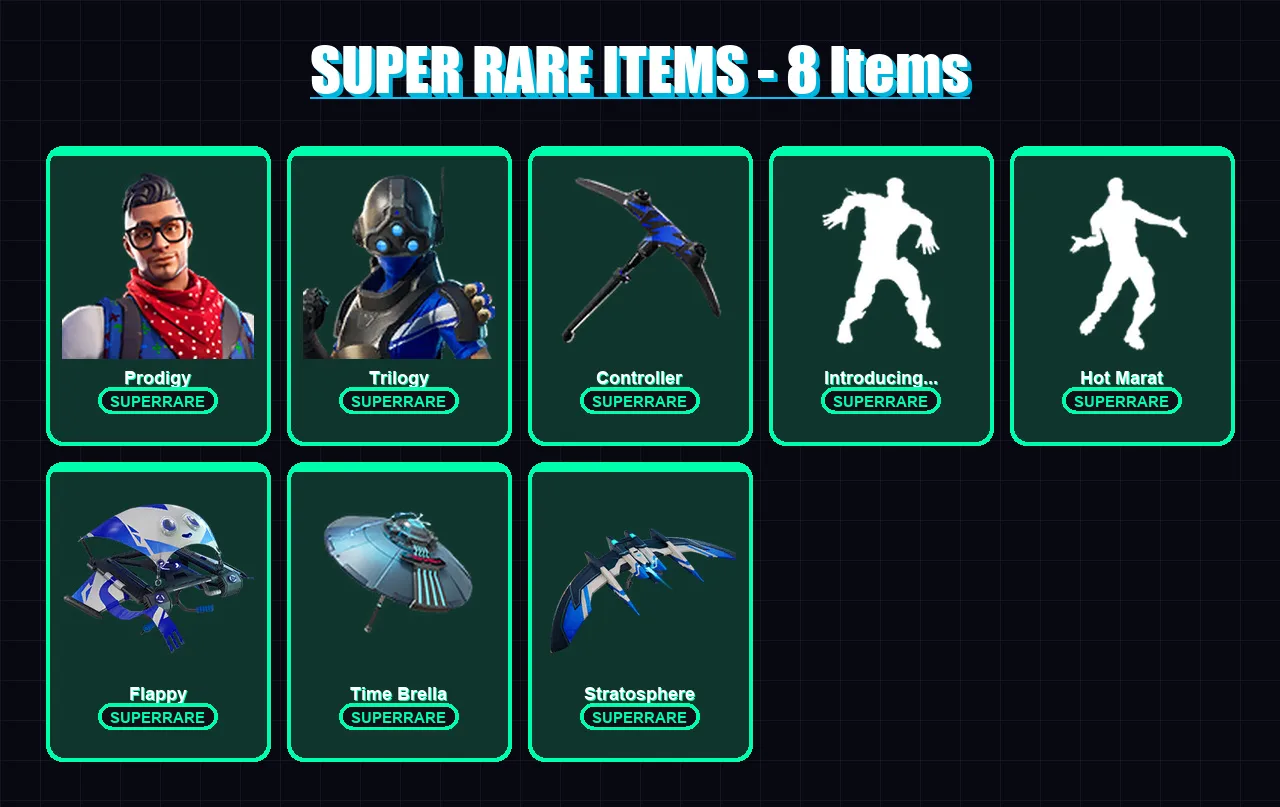 [PS4/PS5/XBOX/PC] | Prodigy | Trilogy | Lt. Evergreen | Vanguard Zadie | Blitz Knight | 6 skin | 45 pickaxe | 30 emote | 45 glider | Lv760