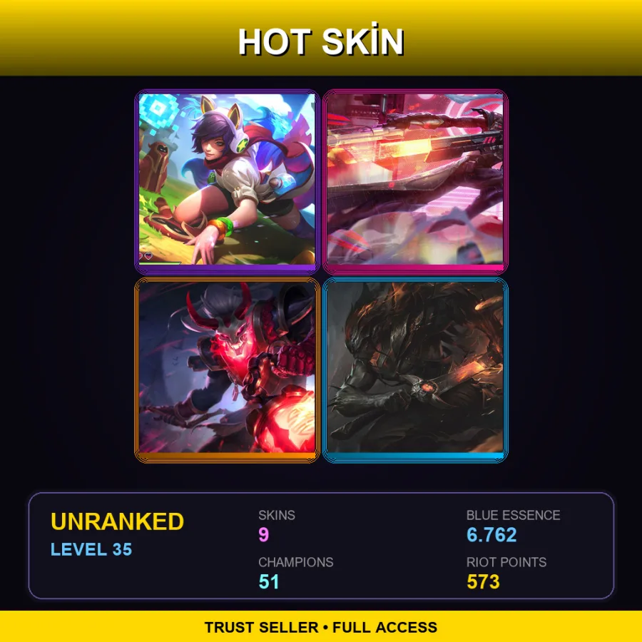 LAN | Lv35 | Unranked | 9 Skin | 51 Champ