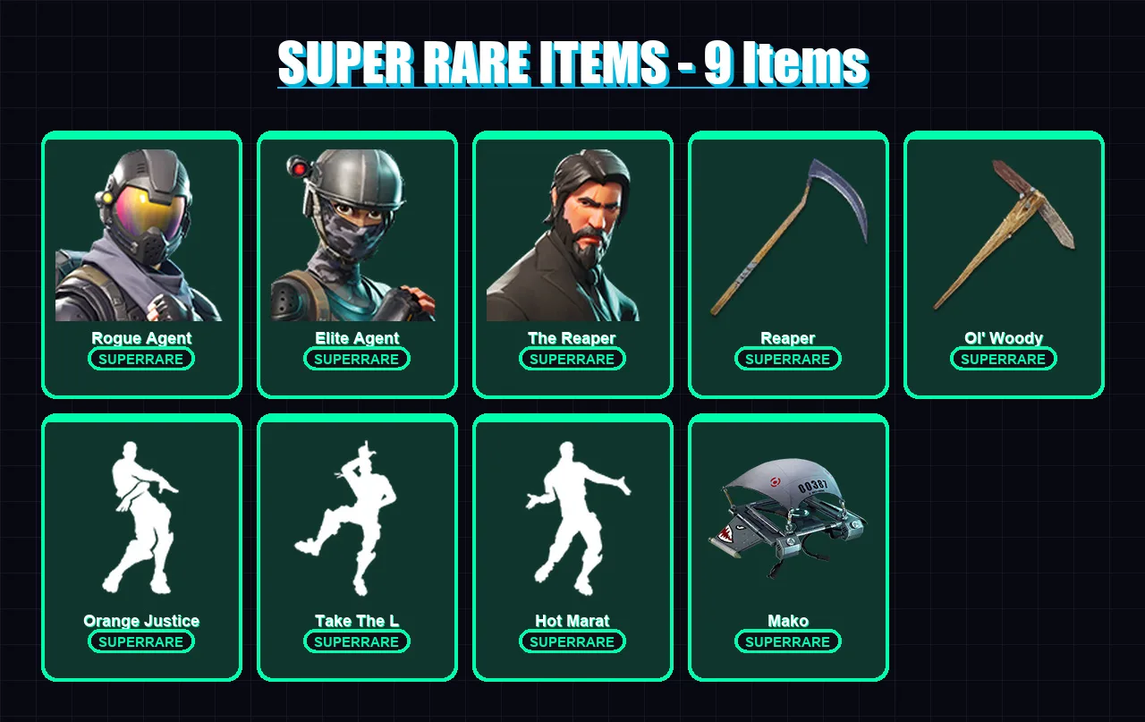 [PC/XBOX/PSN] | Rogue Agent | Elite Agent | The Reaper | Dark Voyager | Torin | 29 skin | 45 pickaxe | 61 emote | 43 glider | Lv817