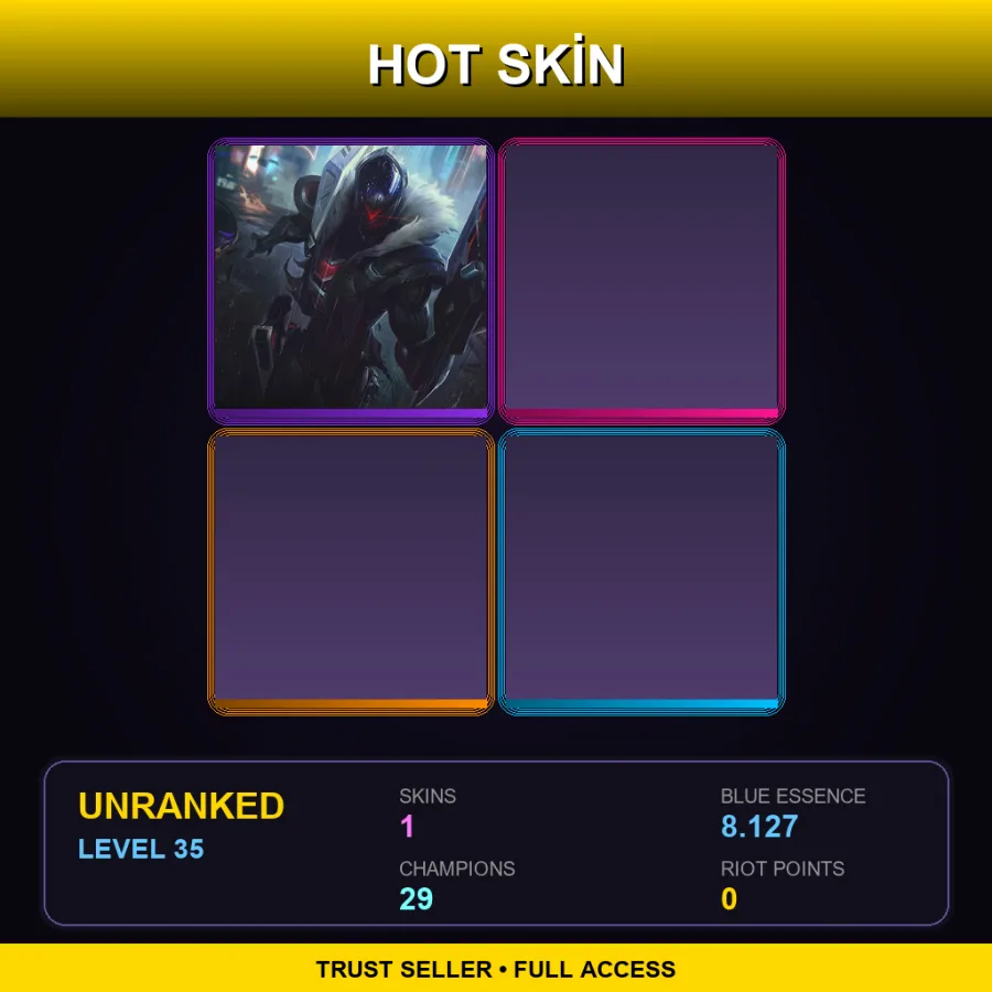 RU | PROJECT: Jhin | 1 Skin | 29 Champ | Lv35