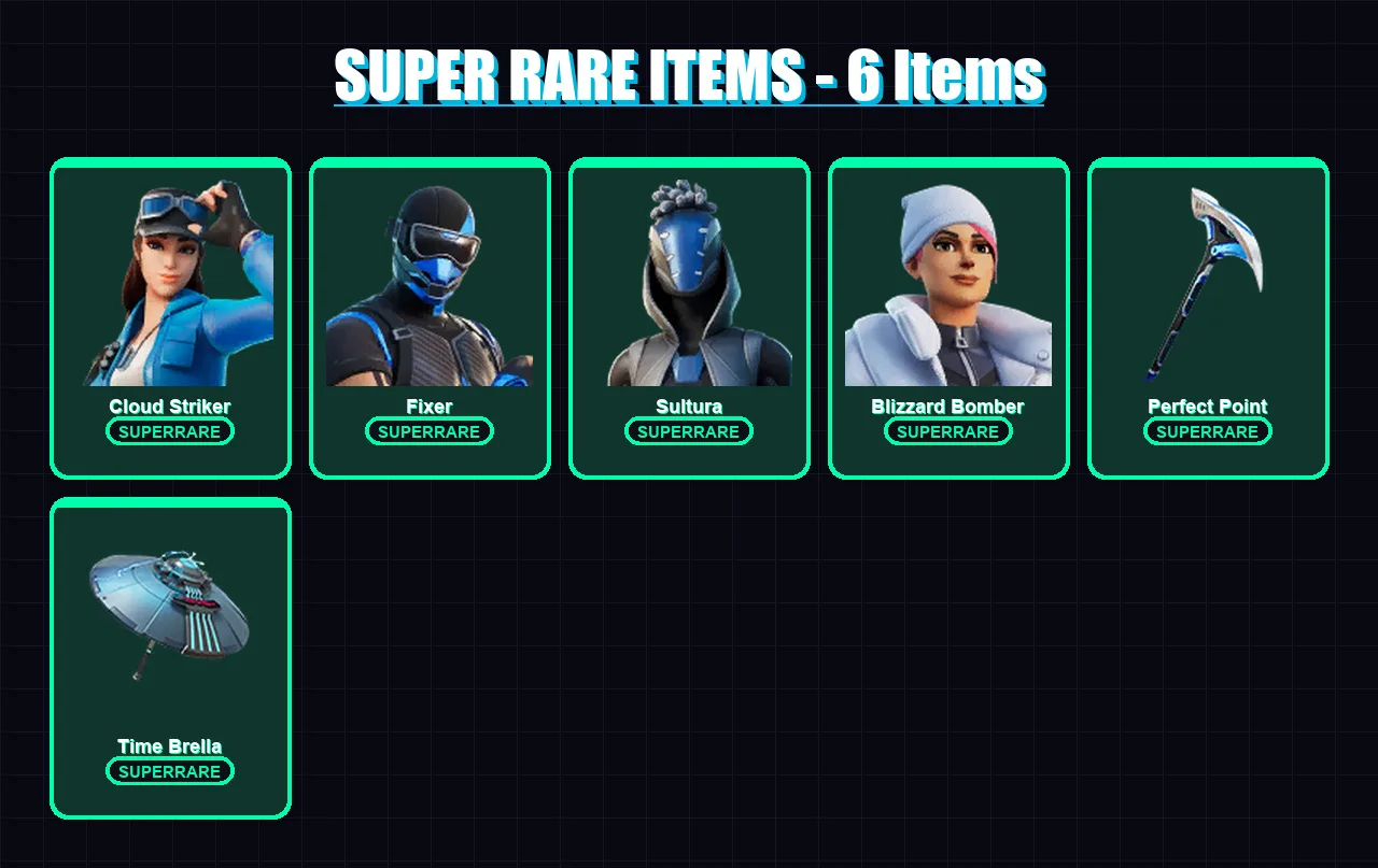 [PS4/PS5/XBOX/PC] | Cloud Striker | Fixer | Sultura | Blizzard Bomber | Peter Griffin | 67 skin | 104 pickaxe | 62 emote | 70 glider | Lv898