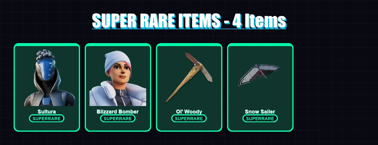 [PS4/PS5/XBOX/PC] | Sultura | Blizzard Bomber | Nezumi | The Ageless | Massai | 22 skin | 49 pickaxe | 31 emote | 32 glider | Lv559