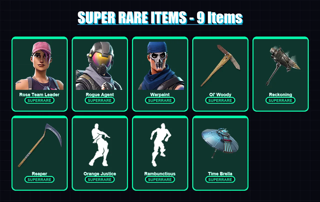 [PC/XBOX] | Rose Team Leader | Rogue Agent | Warpaint | Catalyst | Carbide | 35 skin | 65 pickaxe | 42 emote | 56 glider | Lv693
