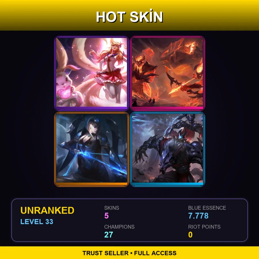 EUNE | Lv33 | Unranked | 5 Skin | 27 Champ