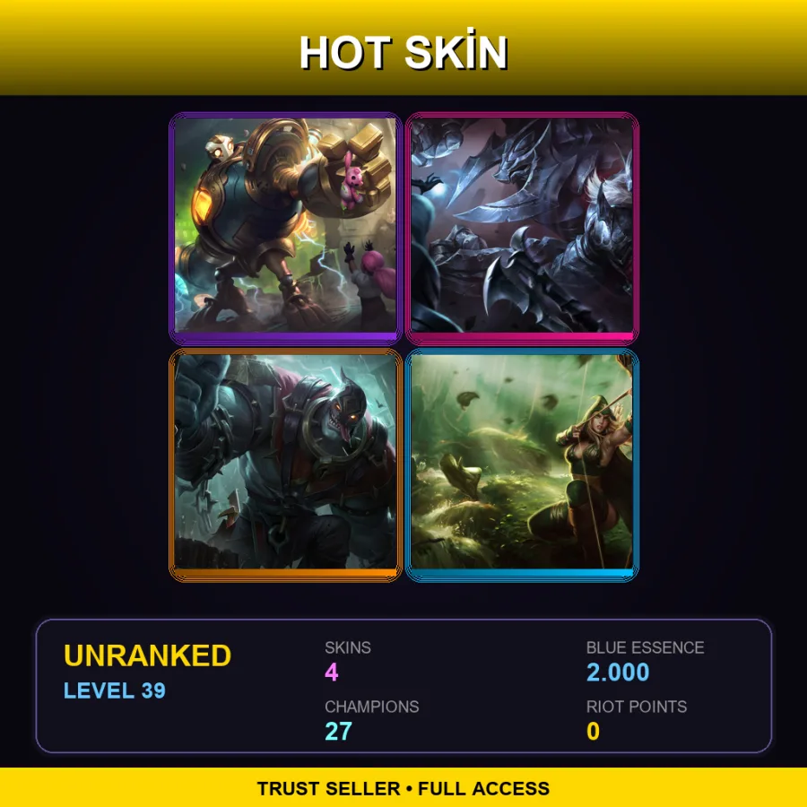 LAN | Lv39 | Unranked | 4 Skin | 27 Champ