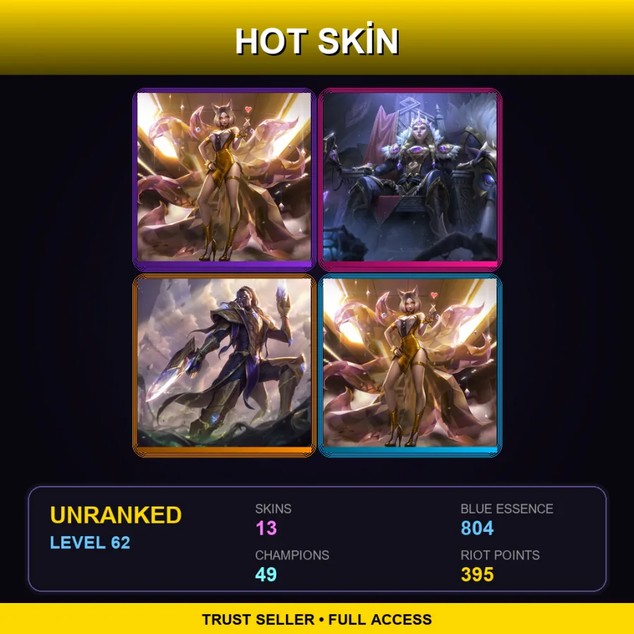 LAS | Lv62 | Unranked | 13 Skin | 49 Champ