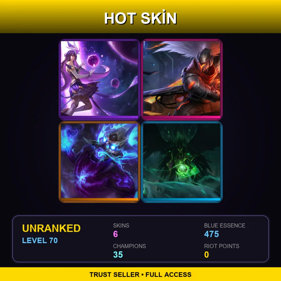 EUNE | Lv70 | Unranked | 6 Skin | 35 Champ