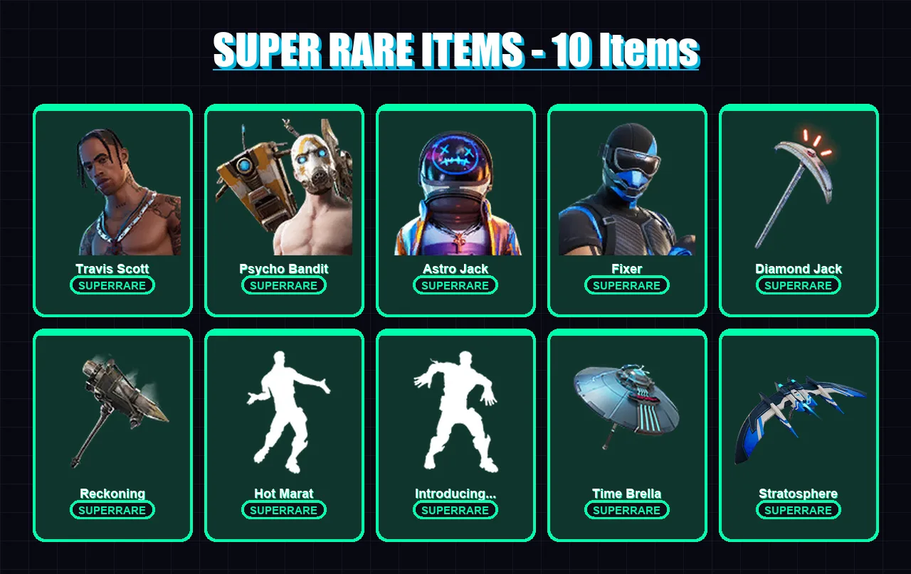 [PC/XBOX/PSN] | Travis Scott | Renegade Raider | Psycho Bandit | Astro Jack | Fixer | 182 skin | 212 pickaxe | 177 emote | 188 glider | Lv2285