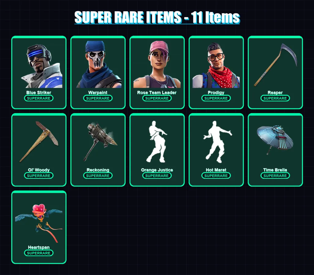 [PC/XBOX] | Blue Striker | Warpaint | Rose Team Leader | Prodigy | Menace | 125 skin | 121 pickaxe | 123 emote | 108 glider | Lv1477