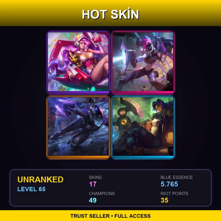 EUW | Lv65 | Unranked | 17 Skin | 49 Champ