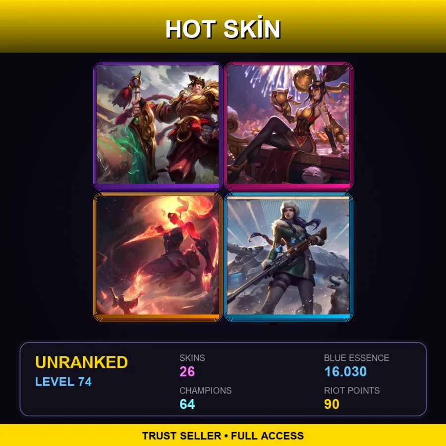 EUW | Lv74 | Unranked | 26 Skin | 64 Champ — Nightraven Fiora