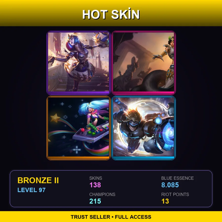 EUNE | Lv97 | Bronze II | 138 Skin | 215 Champ