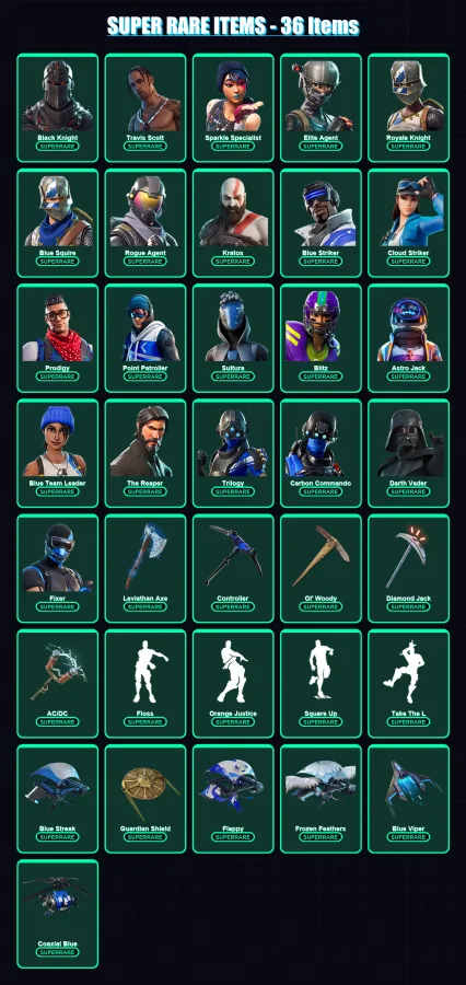 [PS4/PS5/XBOX/PC] | Black Knight | Travis Scott | Sparkle Specialist | 240 skin | Lv1633