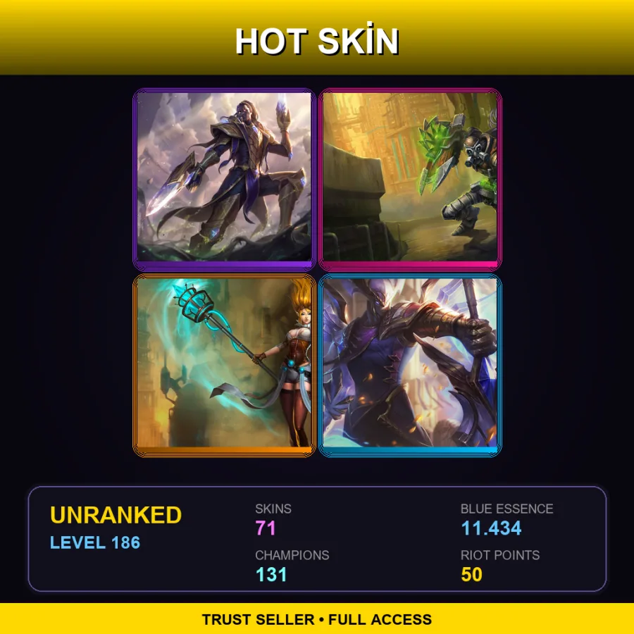 LAN | Lv186 | Unranked | 71 Skin | 131 Champ