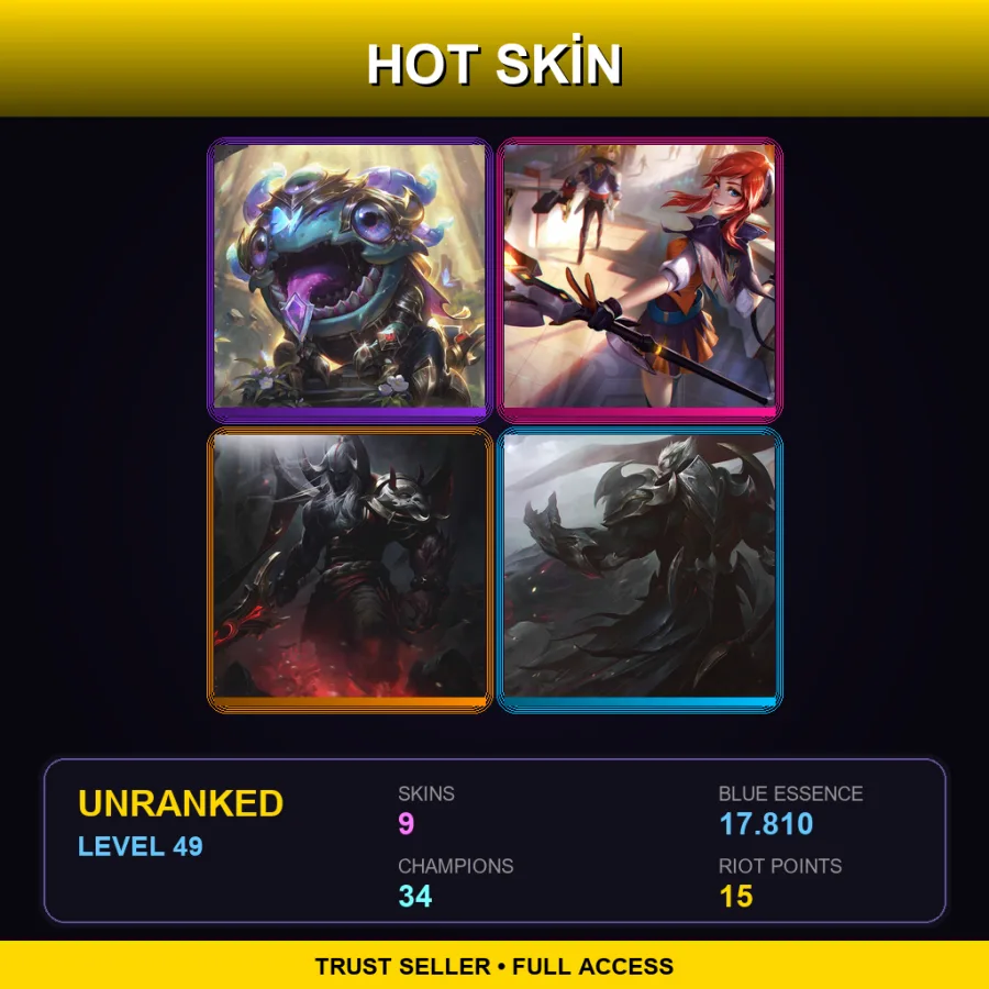 NA | Lv49 | Unranked | 9 Skin | 34 Champ — Inkshadow Yone
