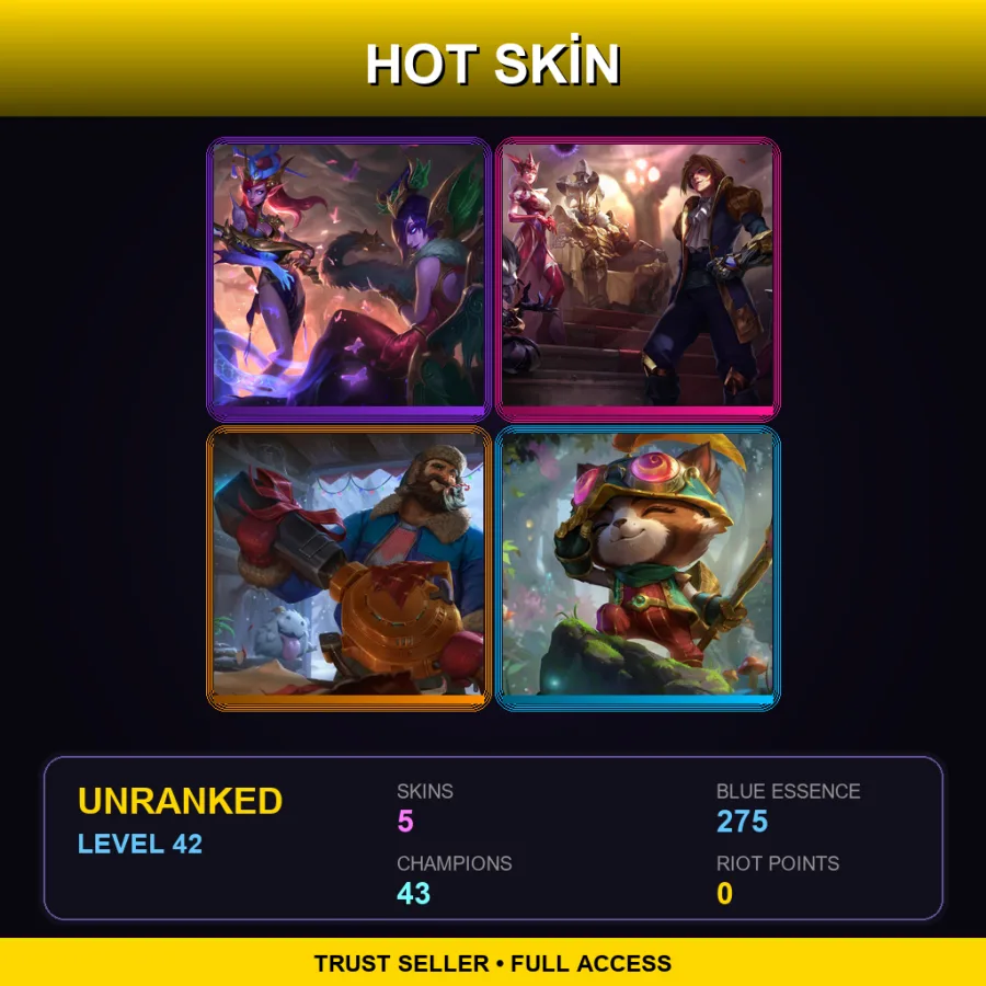 LAS | Lv42 | Unranked | 5 Skin | 43 Champ — Jack Of Hearts Twisted Fate