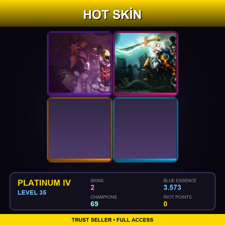 TR | Lv35 | Platinum IV | 2 Skin | 69 Champ — LoL account