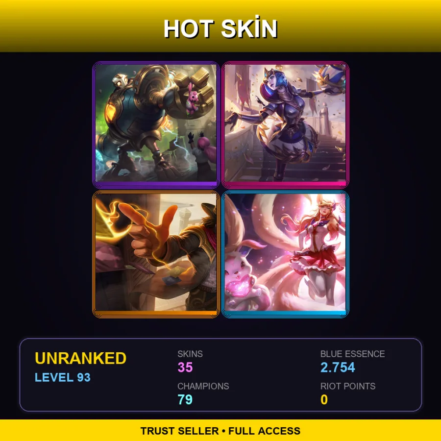 SG | Lv93 | Unranked | 35 Skin | 79 Champ
