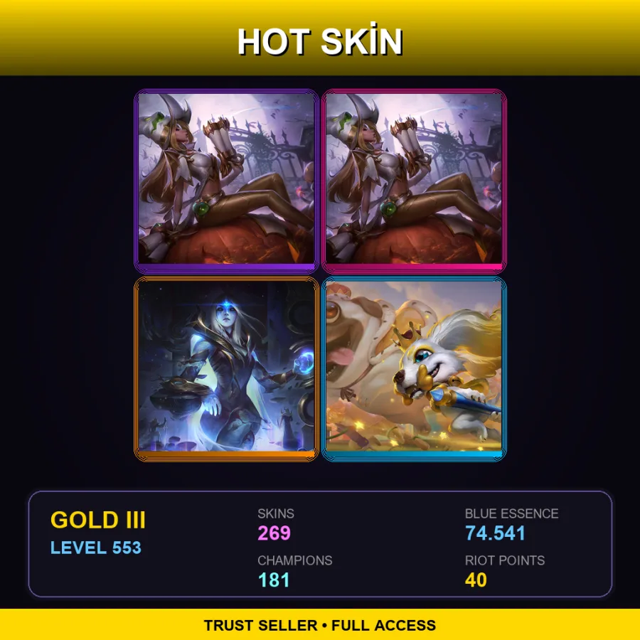 EUNE | Lv553 | Gold III | 269 Skin | 181 Champ