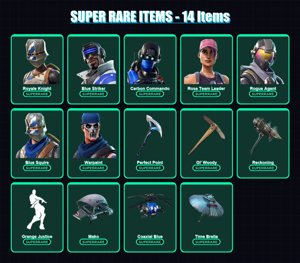 [PS4/PS5/XBOX/PC] | Royale Knight | Blue Striker | Carbon Commando | 29 skin | Lv589