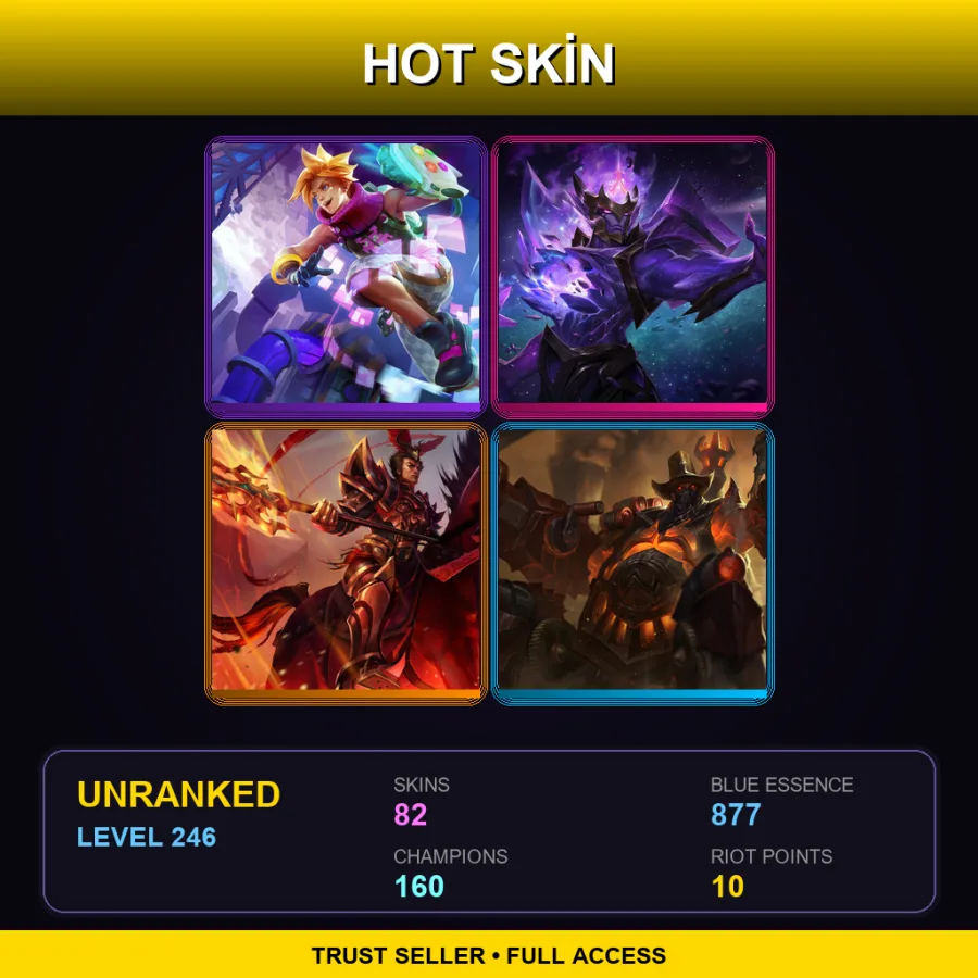TW | Lv246 | Unranked | 82 Skin | 160 Champ — LoL account