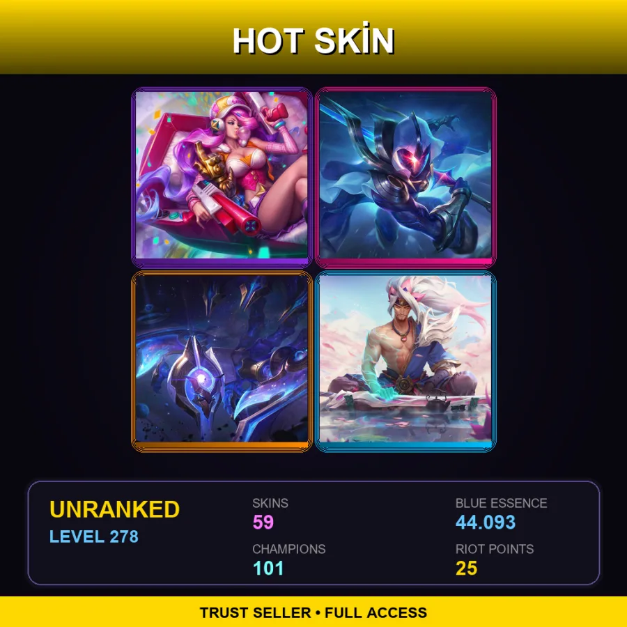 TR | Lv278 | Unranked | 59 Skin | 101 Champ — Empyrean Pyke