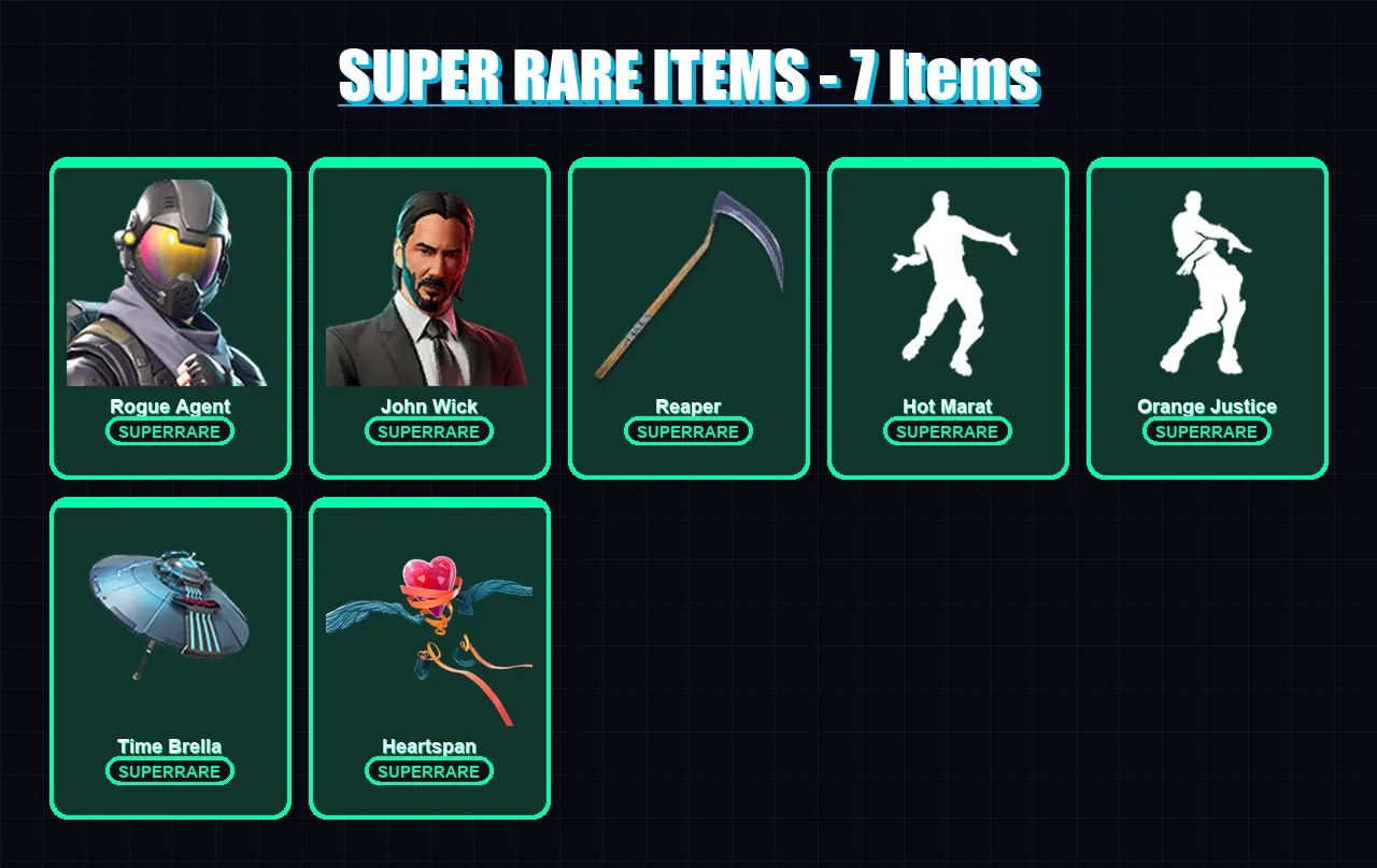 [PC/PSN] | Rogue Agent | John Wick | Peter Griffin | The Ice King | Luxe | 81 skin | 107 pickaxe | 80 emote | 93 glider | Lv1701