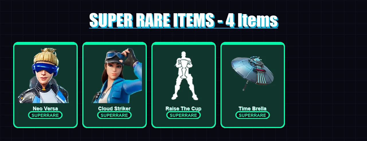 [PS4/PS5/XBOX/PC] | Neo Versa | Cloud Striker | Omegarok | Kymera | Predator | 127 skin | 158 pickaxe | 106 emote | 148 glider | Lv2460