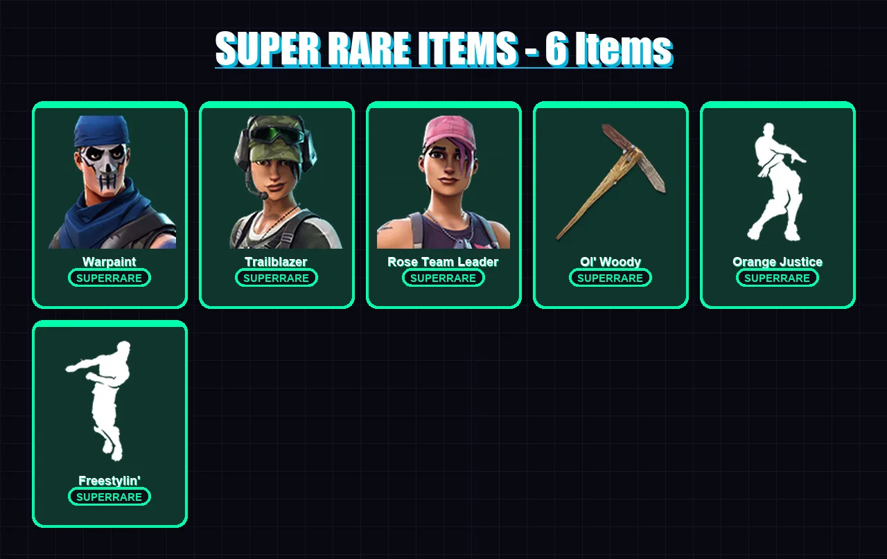 [PS4/PS5/XBOX/PC] | Warpaint | Trailblazer | Rose Team Leader | Hybrid | Sentinel | 33 skin | 46 pickaxe | 44 emote | 55 glider | Lv732