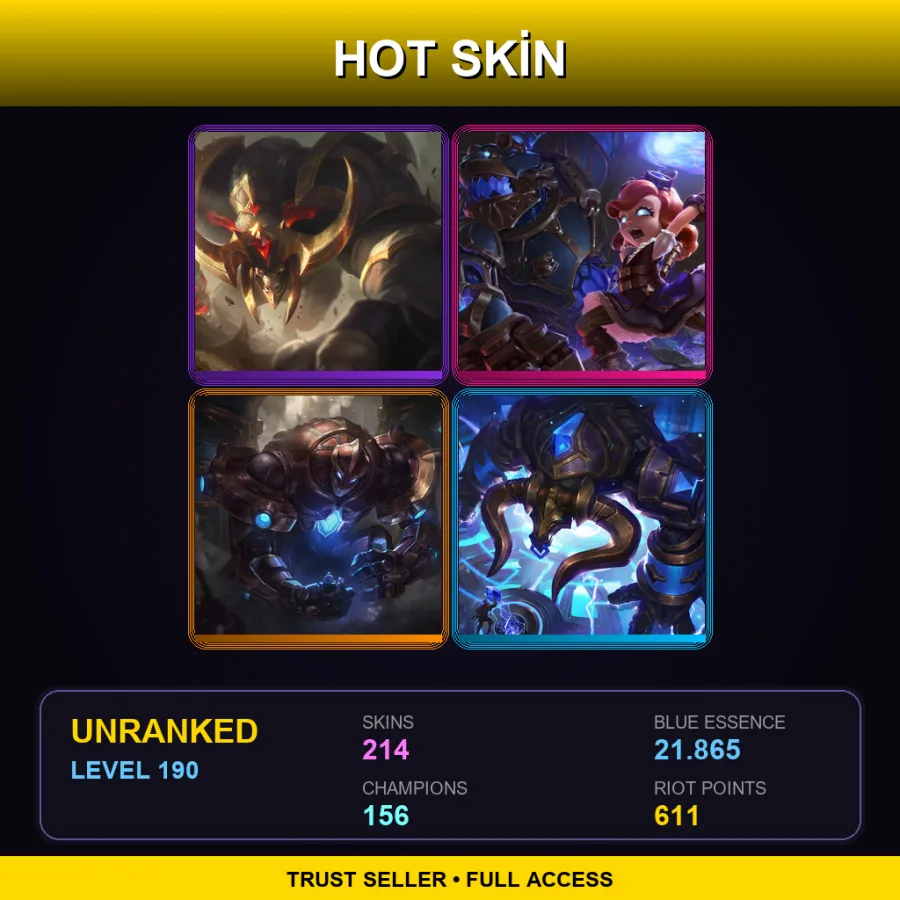EUW | Lv190 | Unranked | 214 Skin | 156 Champ