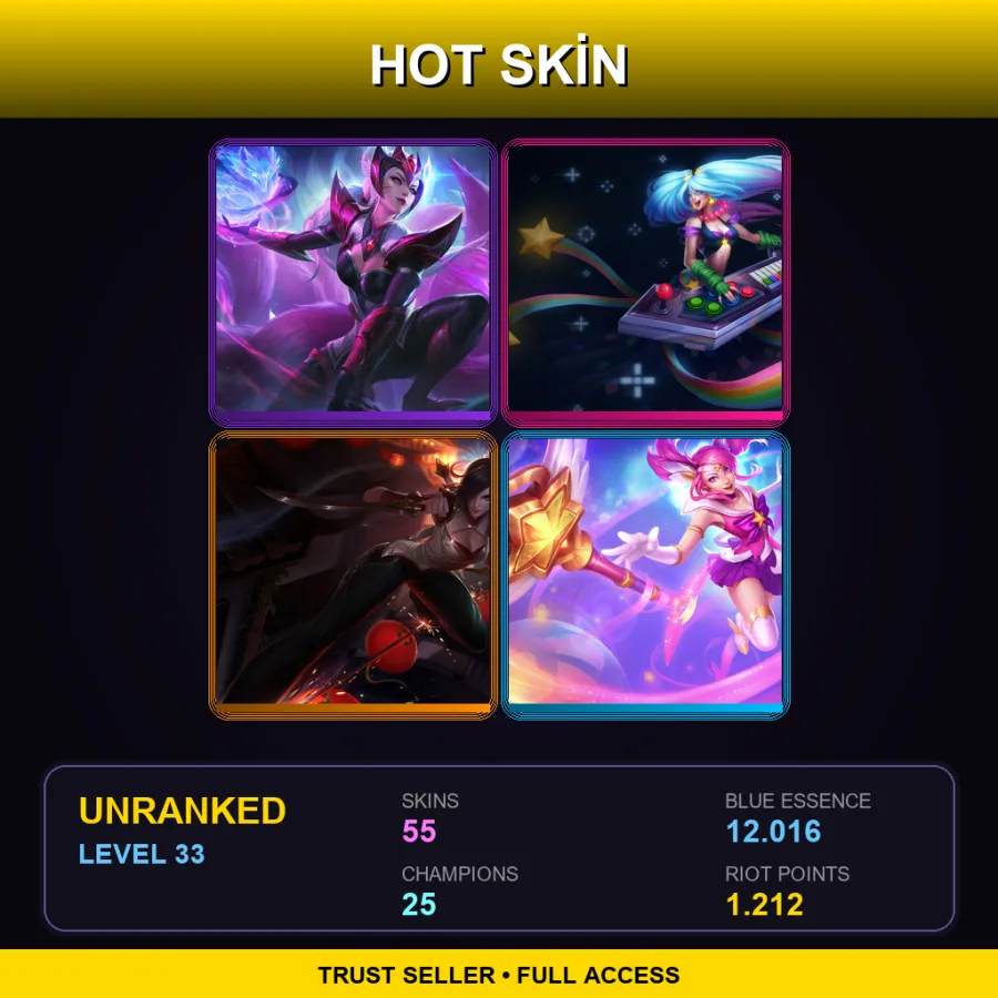 NA | Lv33 | Unranked | 55 Skin | 25 Champ