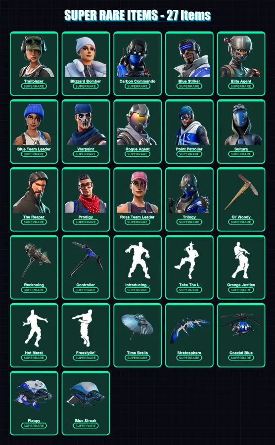 [PS4/PS5/XBOX/PC] | Trailblazer | Blizzard Bomber | Carbon Commando | 138 skin | Lv1426