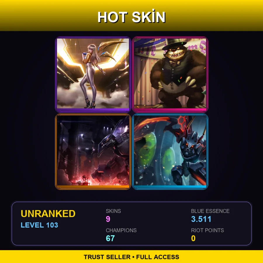 NA | Lv103 | Unranked | 9 Skin | 67 Champ