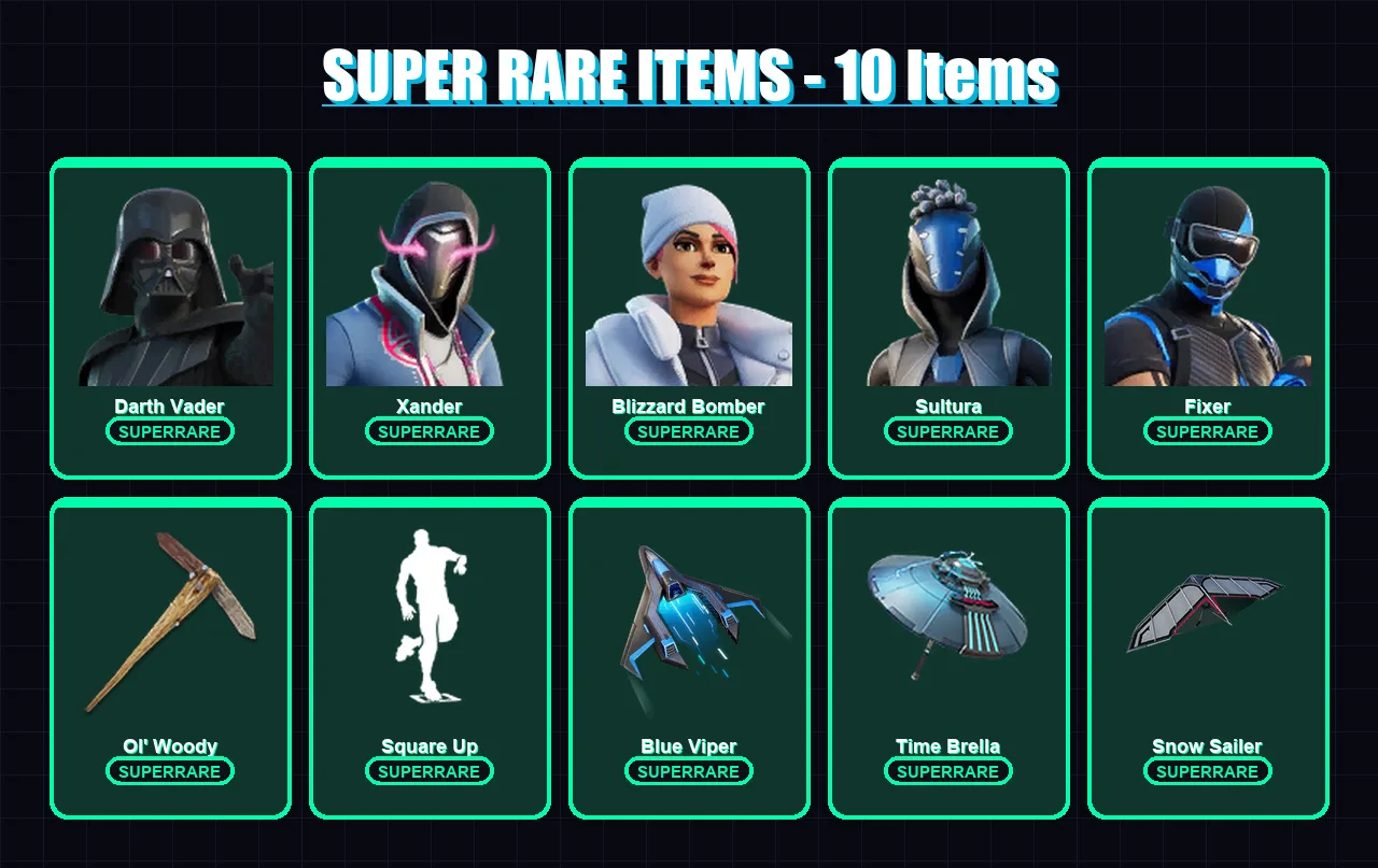 [PS4/PS5/XBOX/PC] | Darth Vader | Xander | Blizzard Bomber | Sultura | Fixer | 106 skin | 153 pickaxe | 99 emote | 113 glider | Lv1527